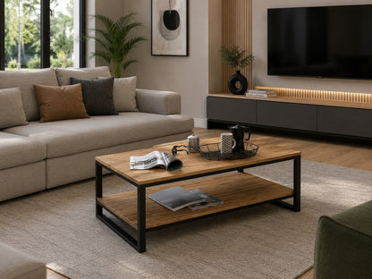 Coffee table - metal * natural wood