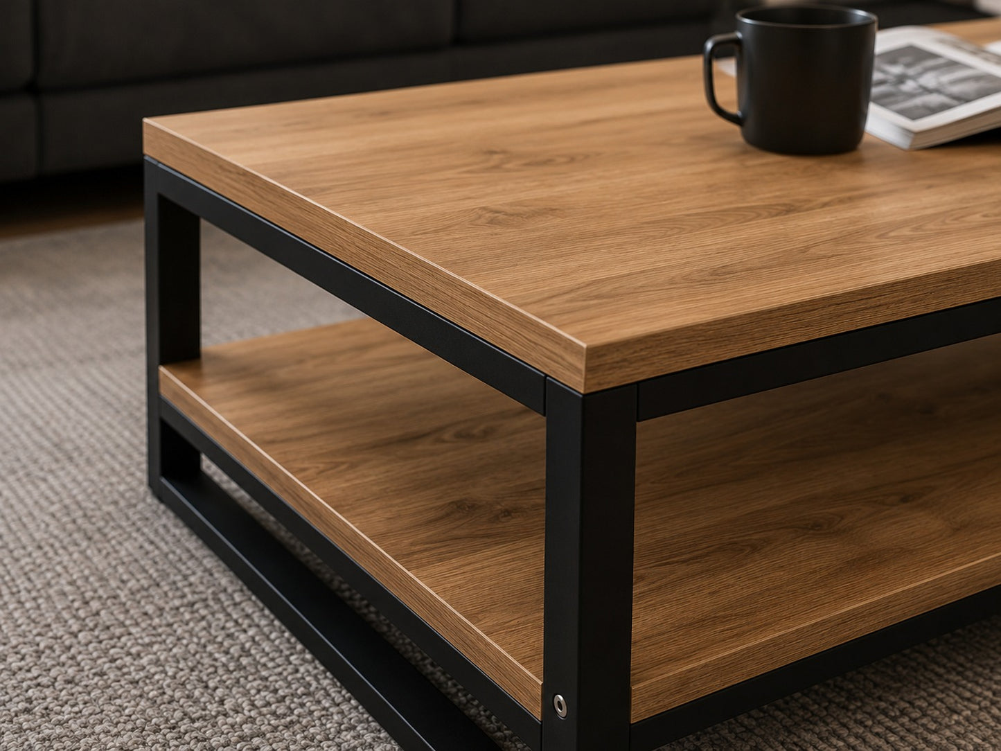 Coffee table - metal * natural wood
