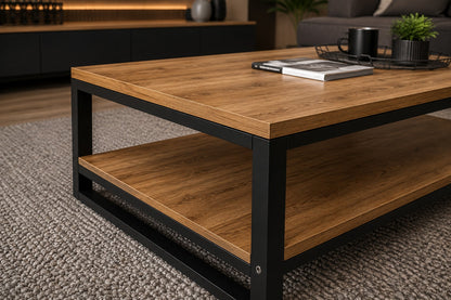 Coffee table - metal * natural wood