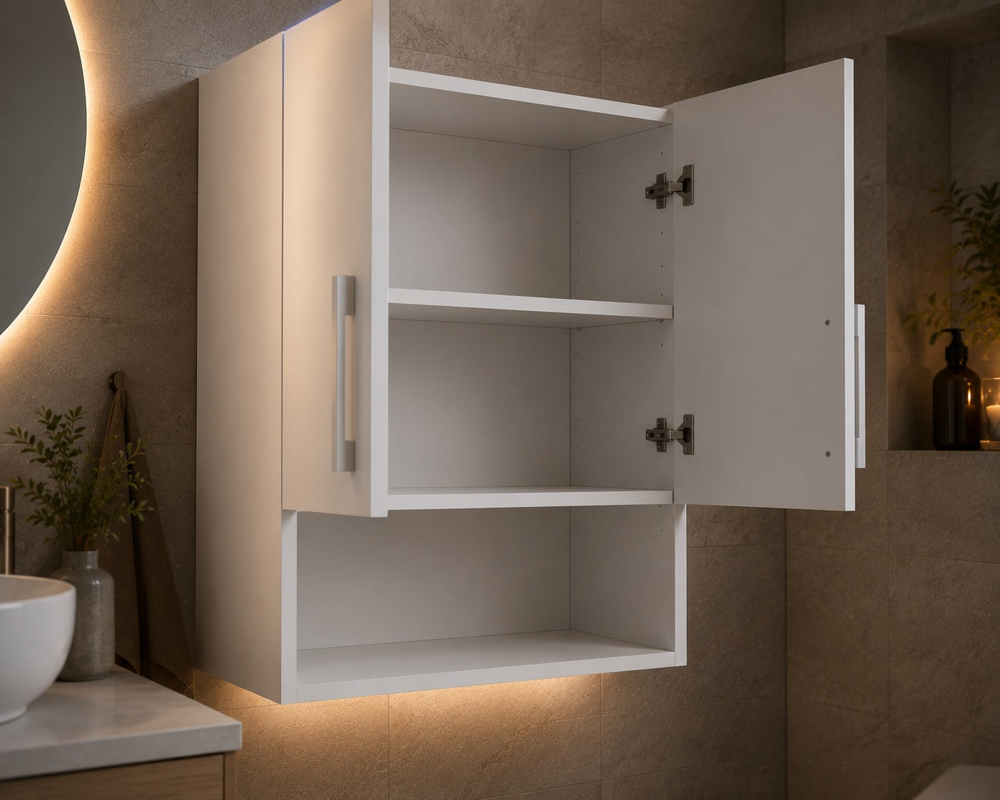 Wooden 2 Rattles and 3 Shelf Bathroom Shelf Unit