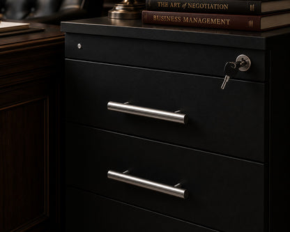 Wood Drawer Unit, Black