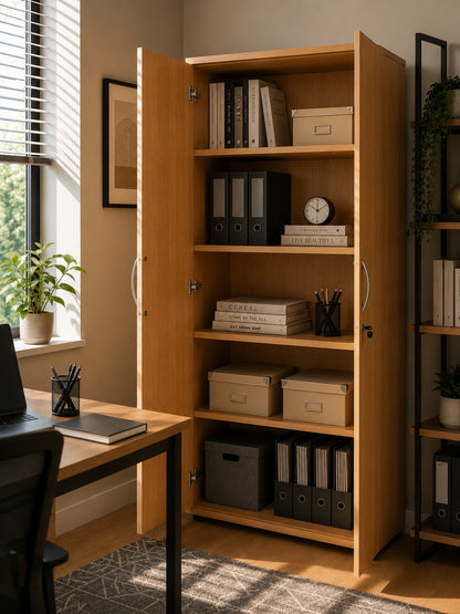 Tall Office Cupboard-Beech