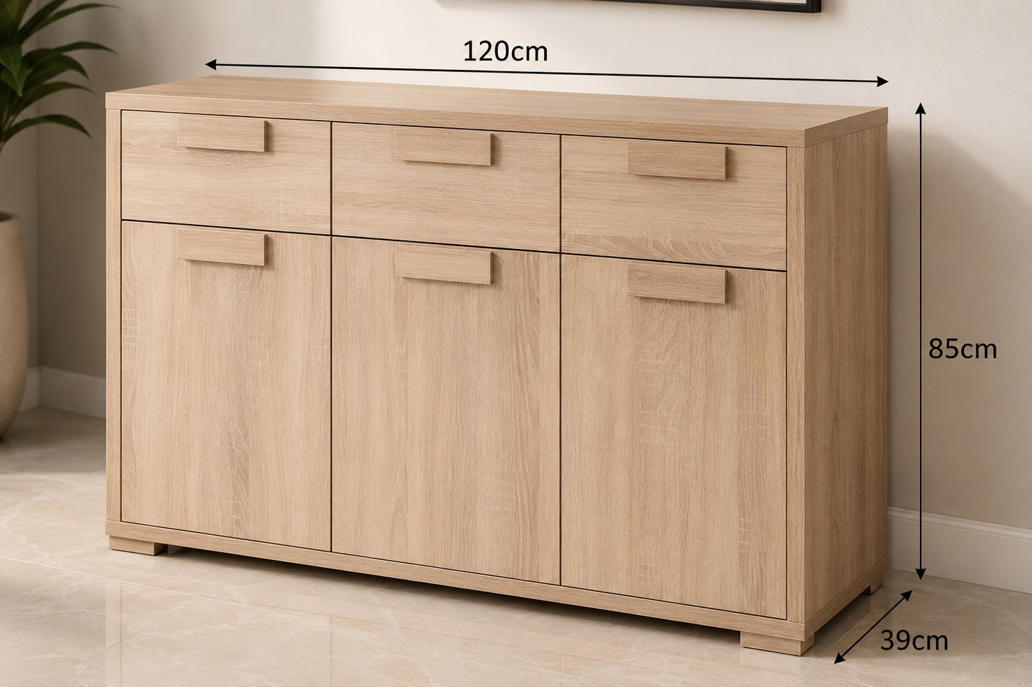 3 Door 3 Drawer Sideboard