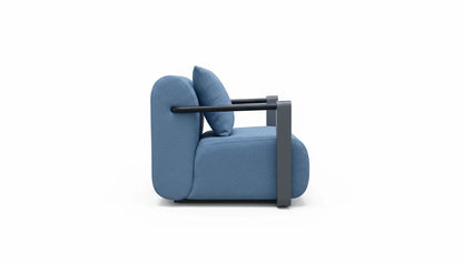 Modern Curved Upholstered 3-Seater Sofa