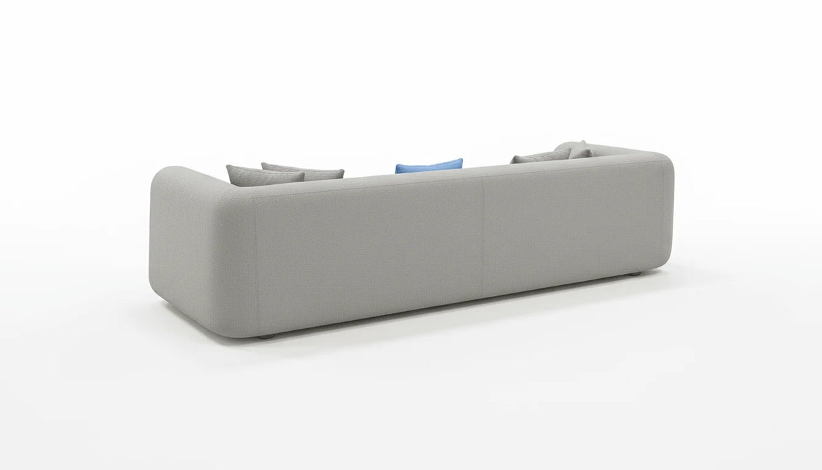 Modern Curved Upholstered 3-Seater Sofa