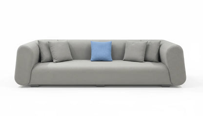 Modern Curved Upholstered 3-Seater Sofa