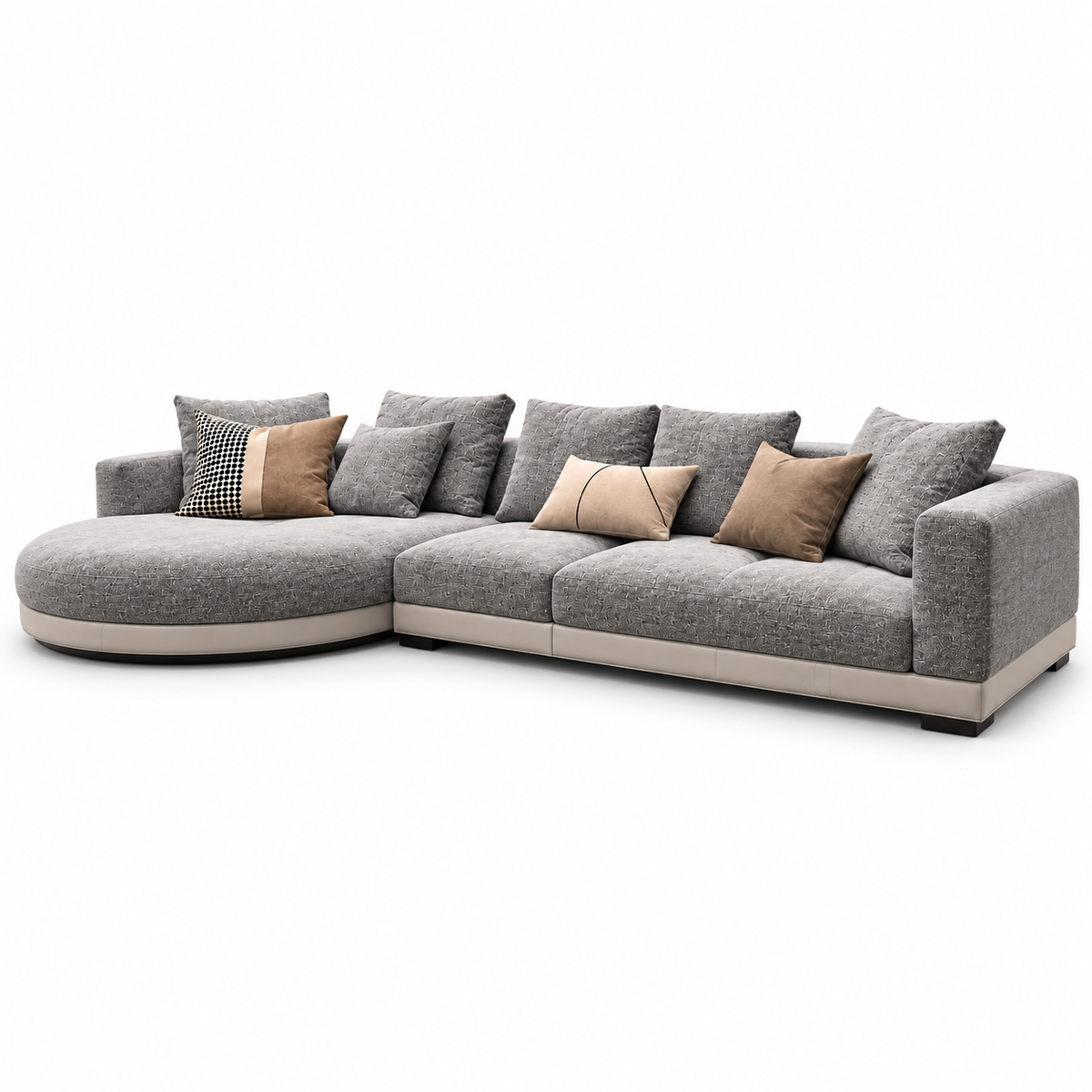 Modern Gray L-Shaped Sectional Sofa