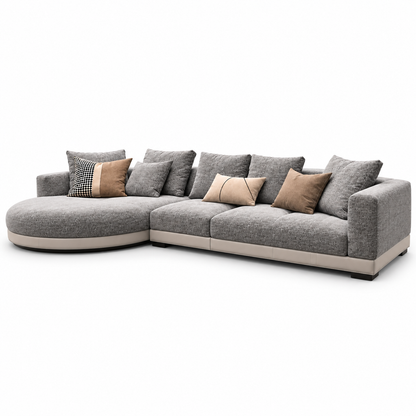 Modern Gray L-Shaped Sectional Sofa