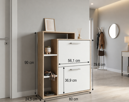 Vicco Orlando Shoe Tidy, White/Sonoma, 80 x 90 cm
