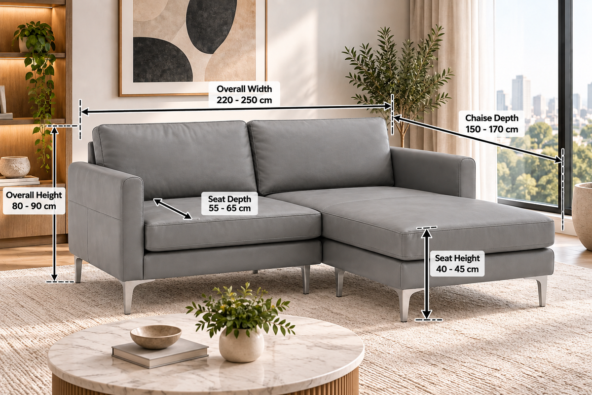 Modern L-Shaped Sofa with Chaise