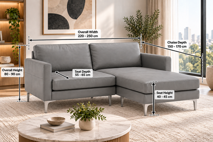 Modern L-Shaped Sofa with Chaise