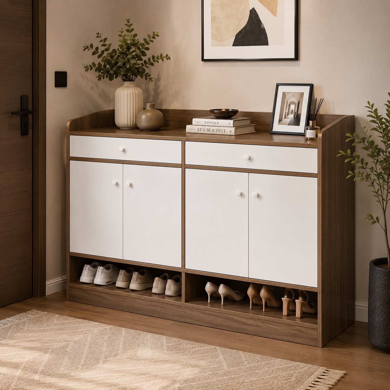 MUMOO BEAR 4 Doors Shoe Storage Cabinet