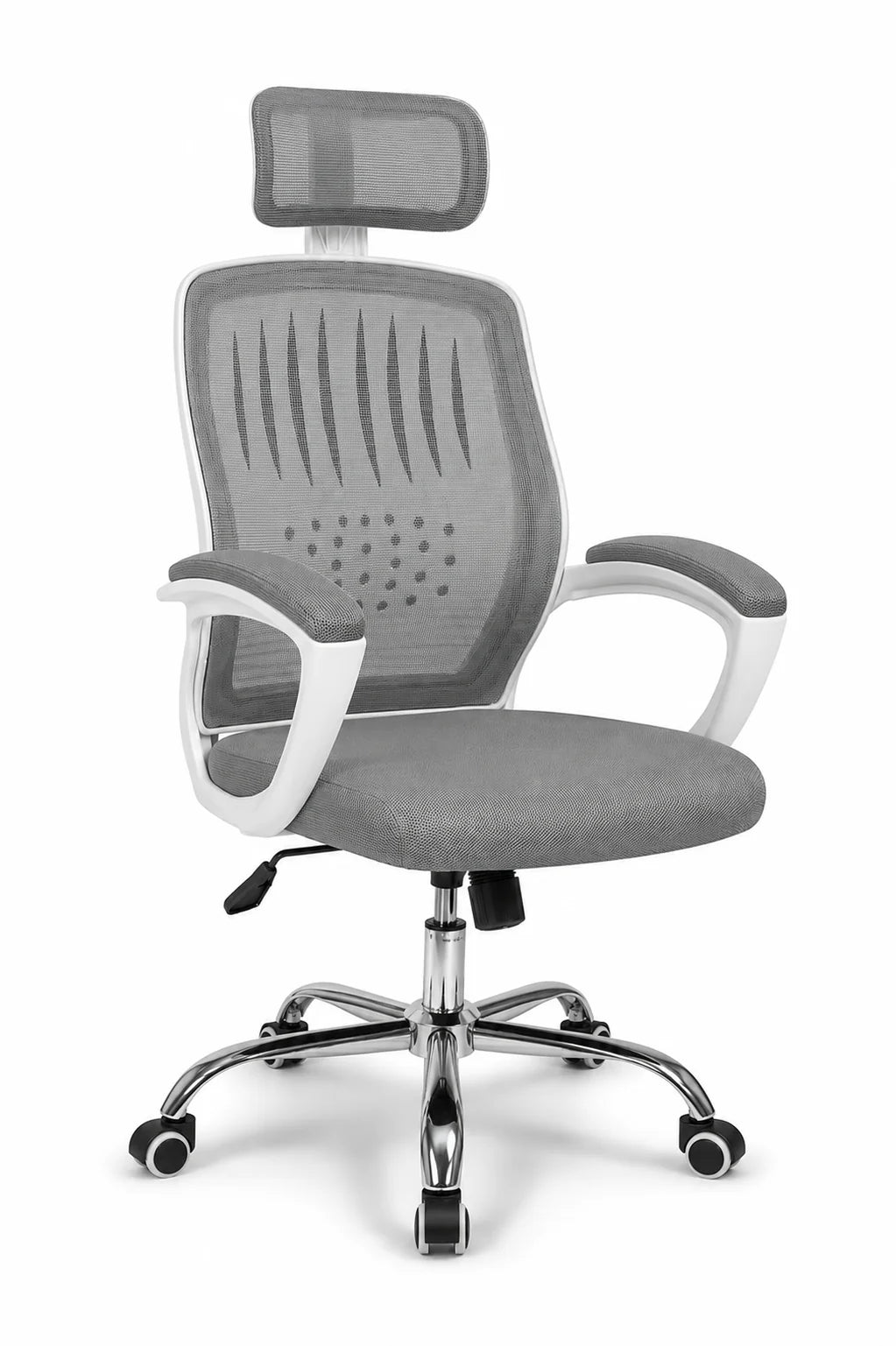 Eco Bob Mesh Office Chair, White Frame, Mobile with Headrest