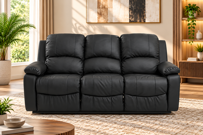 Modern Plush Upholstered 3-Seater Sofa