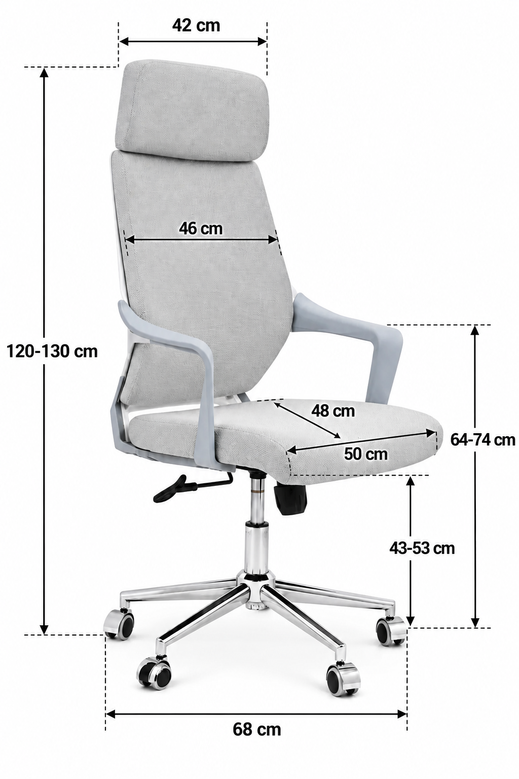 Modern White High-Back Ergonomic Office Chair
