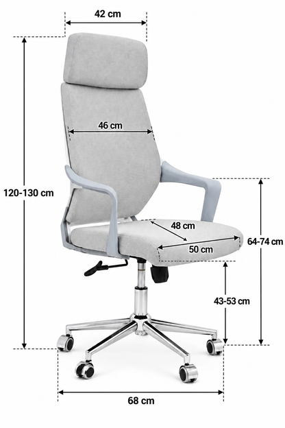 Modern White High-Back Ergonomic Office Chair