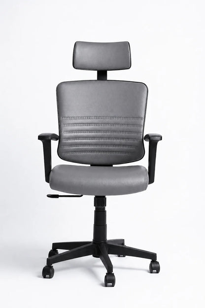 Modern Executive Office Chair with Headrest & Adjustable Armrests