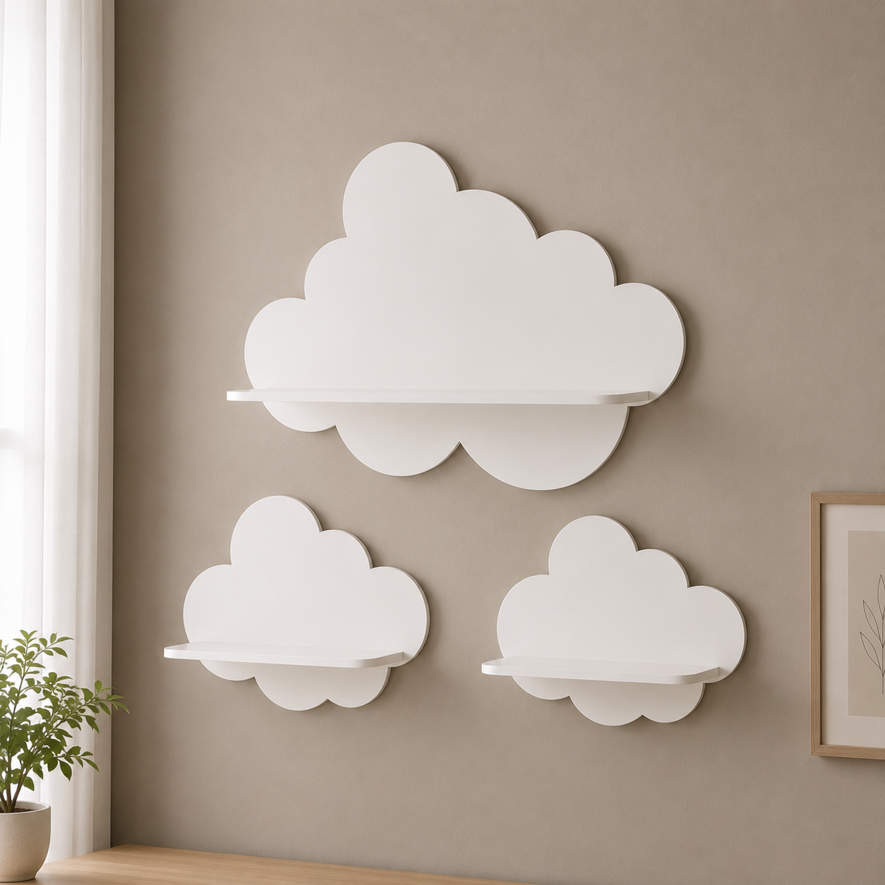 Wooden Wall Hanging Shelves