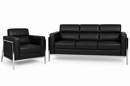 Contemporary Padded Sofa and Lounge Chair Set