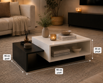 Pearson Modern Centre Table with Storage, Tea & Coffee Table for Living Room, Engineered Wood, Matte Finish, (Wenge & White) (Wenge & White)