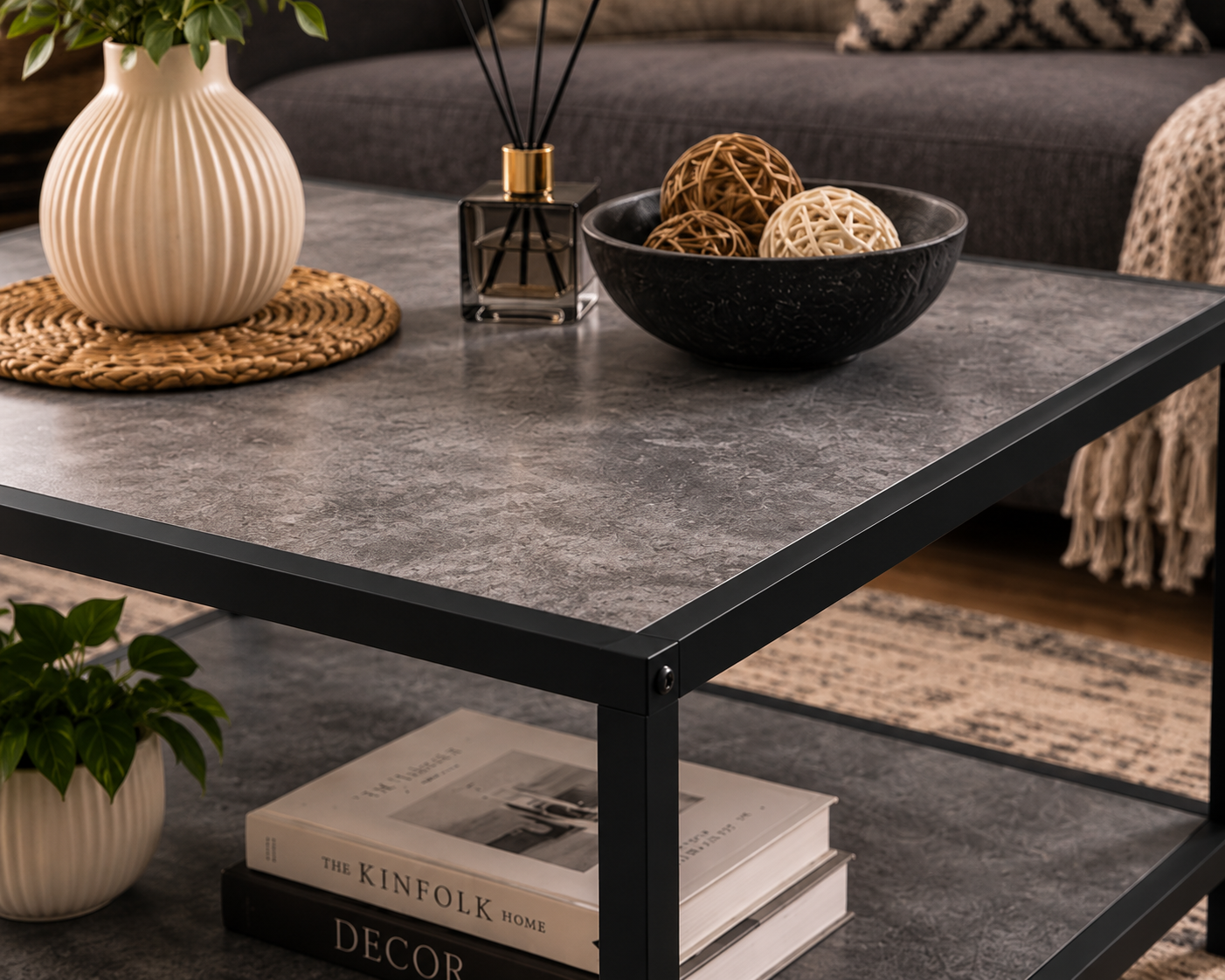 Coffee Table for Living Room, Square Modern Coffee Tables with Storage