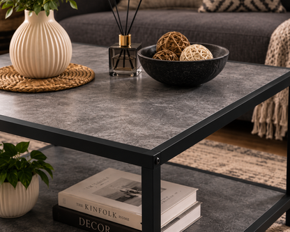 Coffee Table for Living Room, Square Modern Coffee Tables with Storage