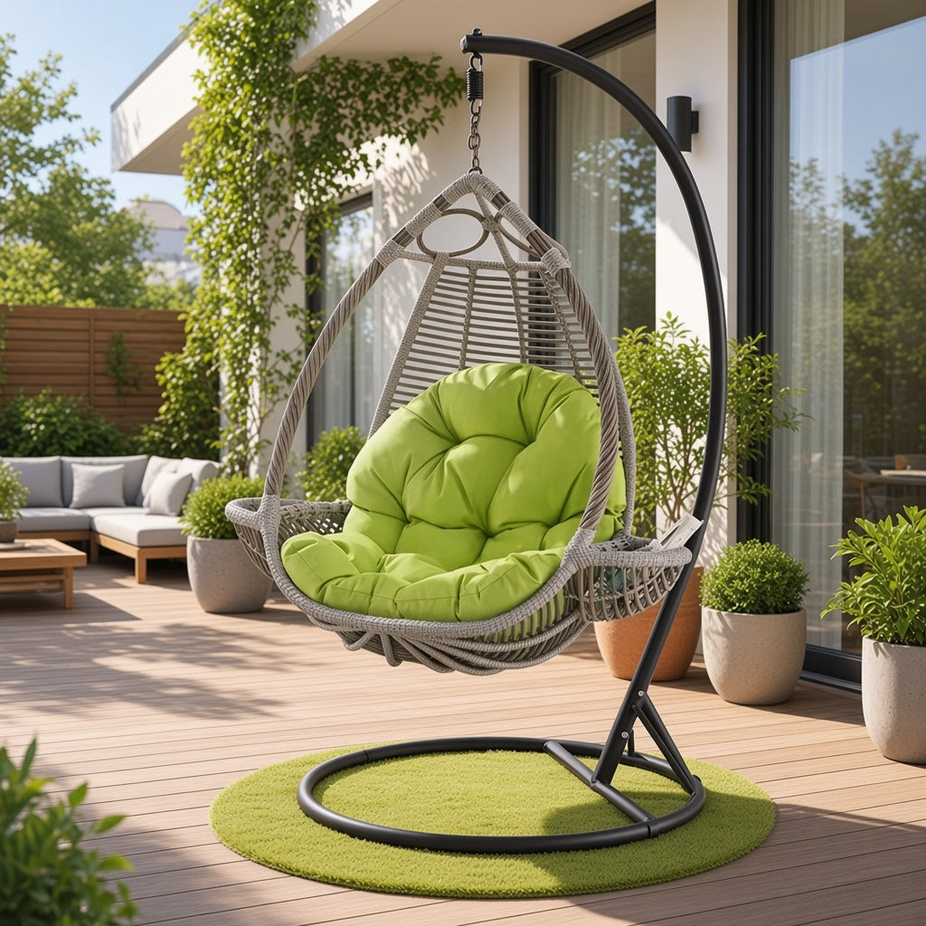 Modern Outdoor Hanging Egg Chair with Stand