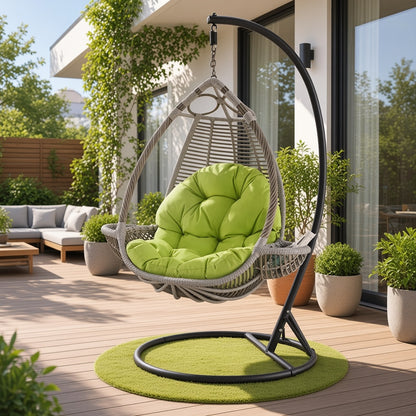 Modern Outdoor Hanging Egg Chair with Stand