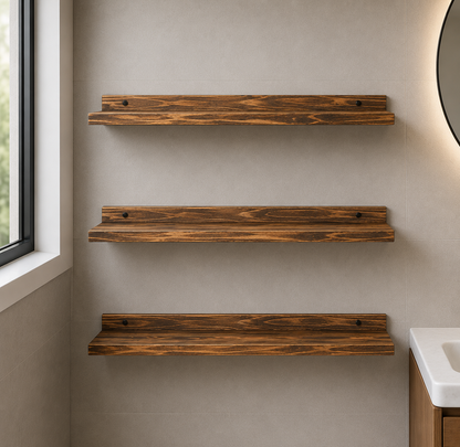 Large Picture Ledges Wood Floating Shelves for Wall Long