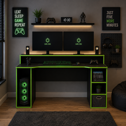Modern Gaming Computer Desk with Storage