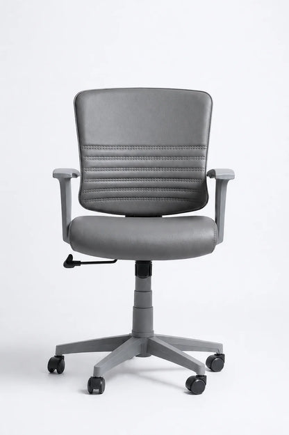 Modern Leather-Look Office Chair with Armrests