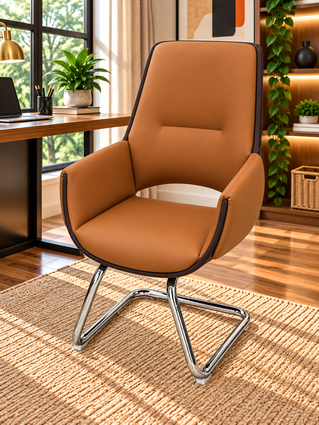 Modern High-Back Padded Visitor Chair