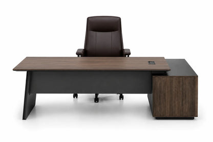 Modern L-Shaped Manager Office Desk with Side Storage
