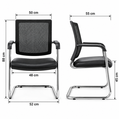 Modern Black Mesh Visitor Office Chair