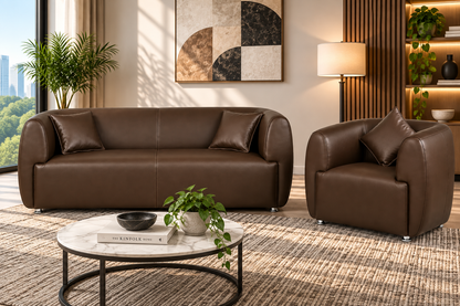 Contemporary Curved Sofa & Accent Chair Set