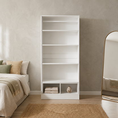 Home Box Vanilla 2-Door Wardrobe, Oak/White - W80 x D40 x H180 cm