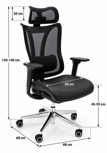 Contemporary High-Back Mesh Office Chair with Adjustable Headrest