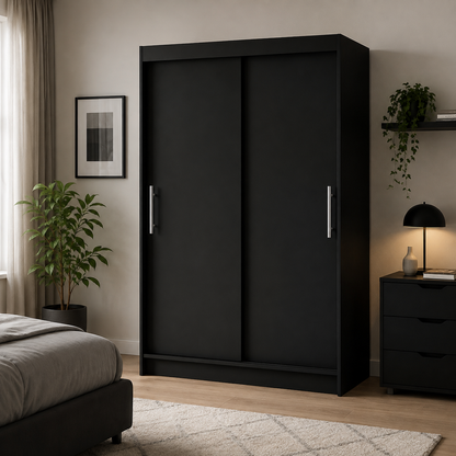 Sliding Door Wardrobe, black