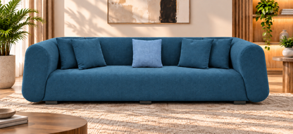 Modern Curved Upholstered 3-Seater Sofa