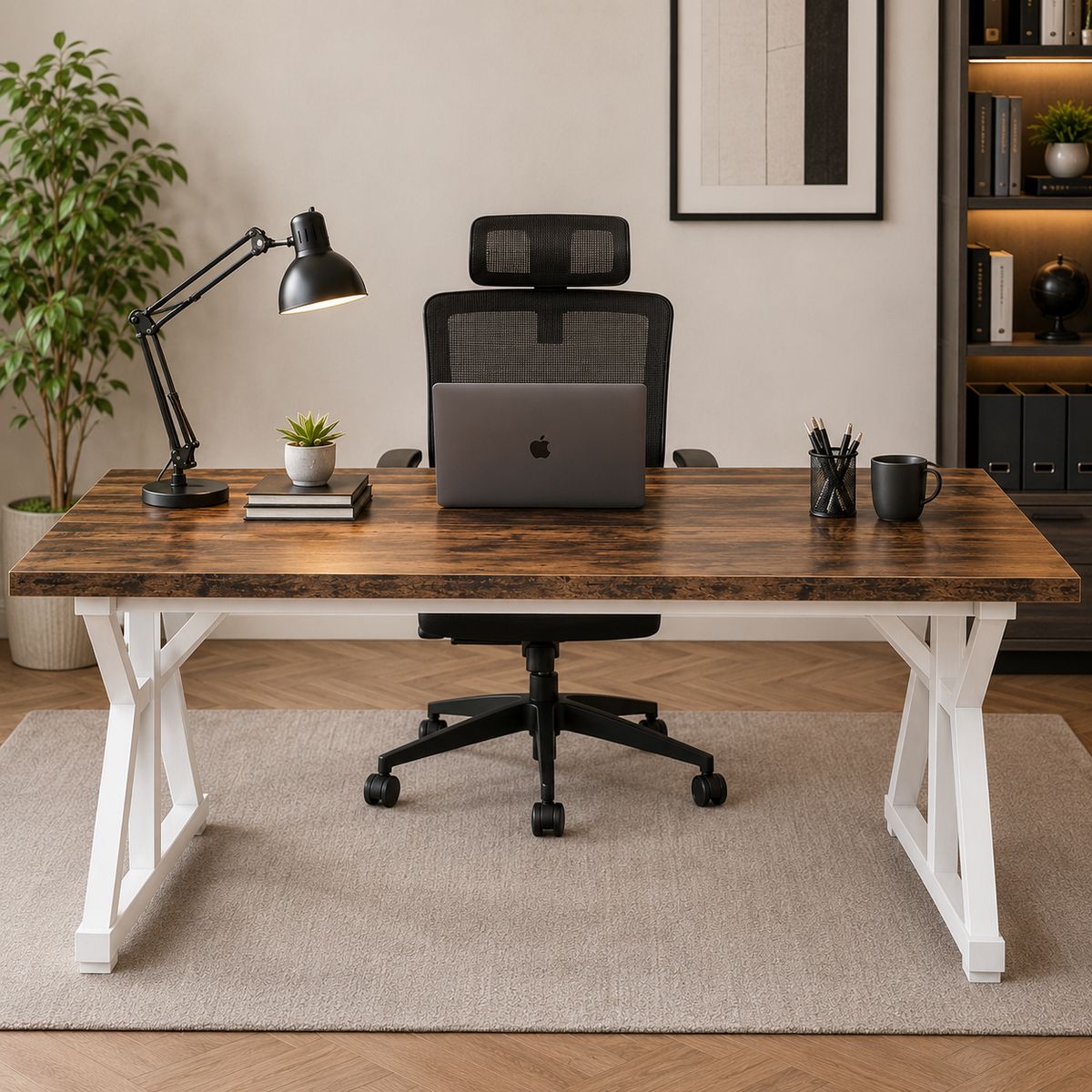 Modern Dining Table with X-Frame Legs