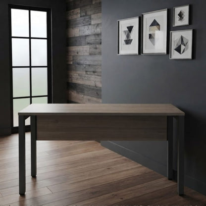 Industrial Style Wooden Office Desk with Sturdy Metal Legs