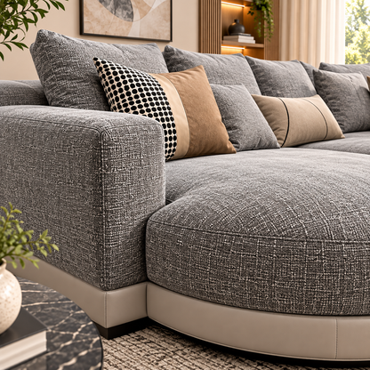 Modern Gray L-Shaped Sectional Sofa