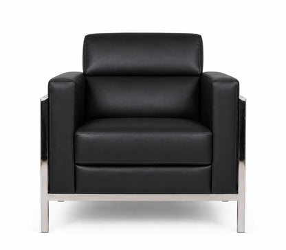 Contemporary Metal-Frame Lounge Armchair