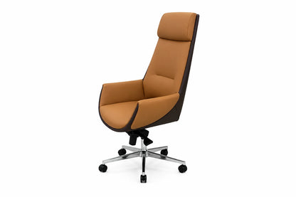 Executive High-Back Office Chair with Integrated Headrest