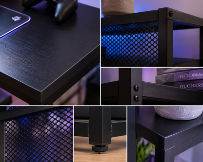 Modern L-Shaped Computer Desk with Hutch & Storage