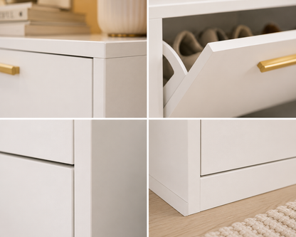 Narrow Shoe Storage Cabinet with 3 Flip Drawers