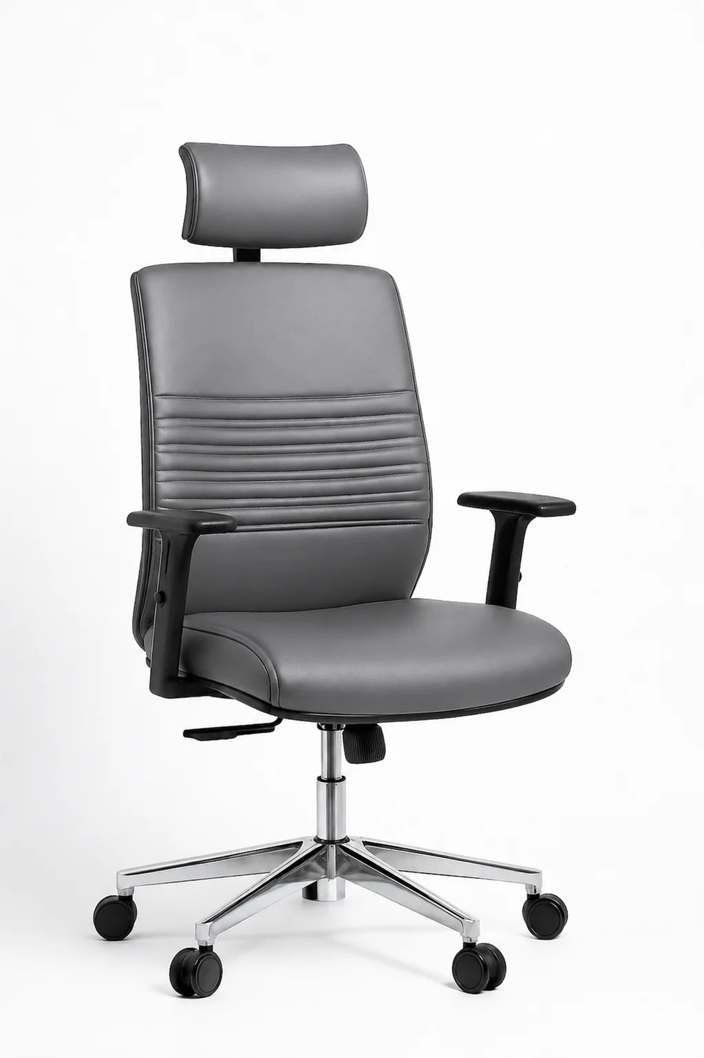 Modern Executive Office Chair with High Back, Headrest & Adjustable Arms