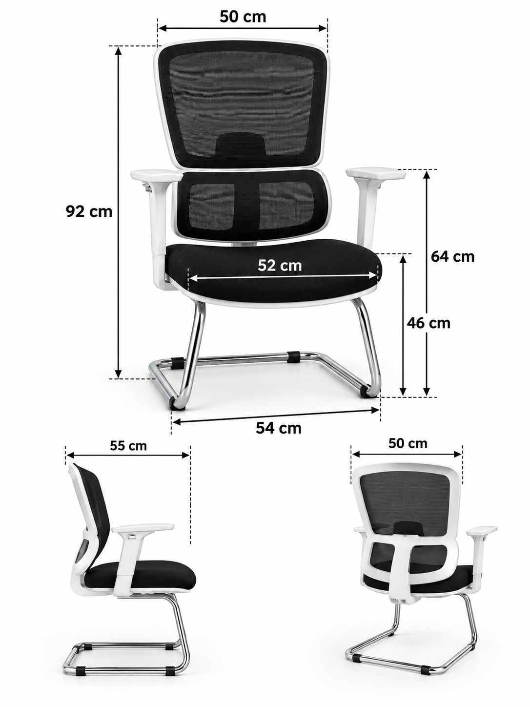 Modern Mesh Conference Chair with Adjustable Armrests