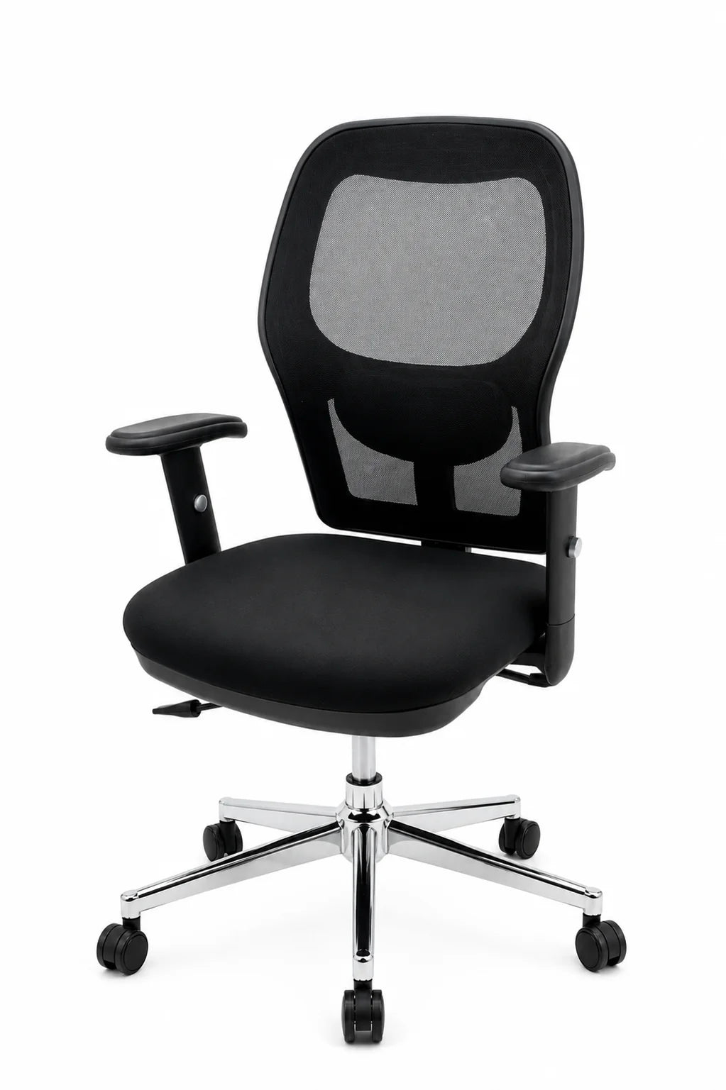 Sleek Black Mesh Work Chair with Chrome Base