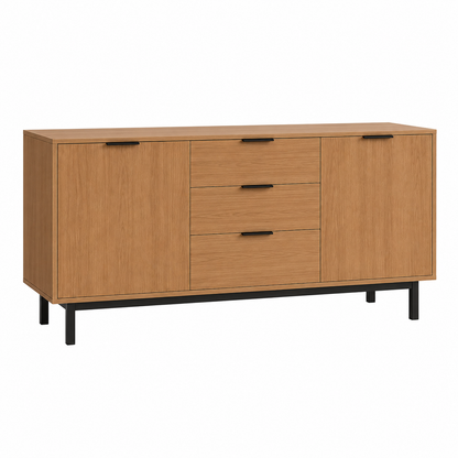 Contemporary Style Sideboard with Wood Grain Sticker